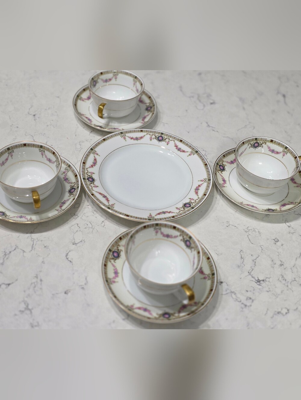 Antique Eamag Alt Schönwald Bavaria Porcelain Tea Set - 9pc